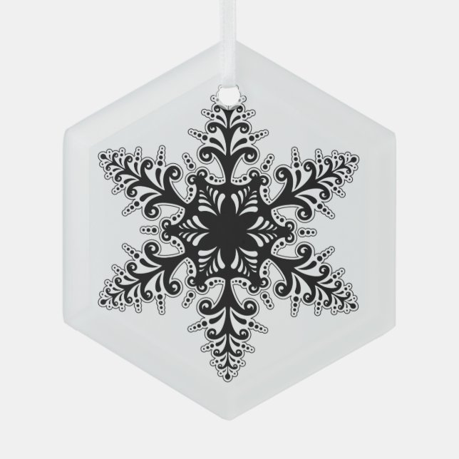 Christmas Ornament-Black Snowflake Ornament (Front)