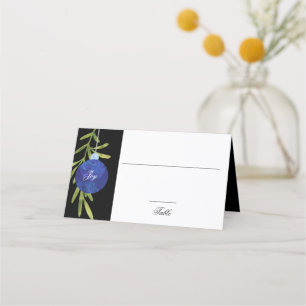 Christmas Ornament   Blue    Wedding Reception Place Card