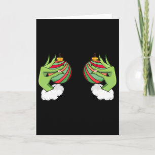 Christmas Ornament Breast Funny Christmas  Card