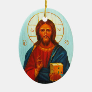 Christmas Ornament, Christ Pantocrator Ceramic Ornament