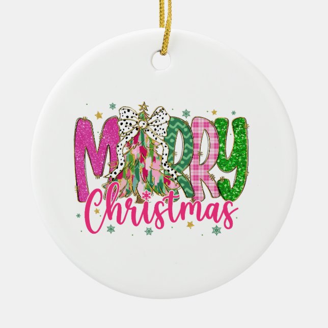 Christmas Ornament, Christmas Gift Ceramic Ornament (Front)