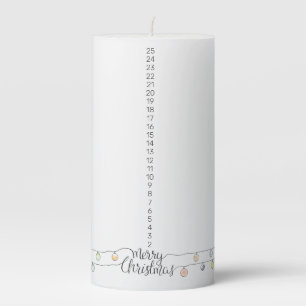 Christmas Ornament Countdown Pillar Candle