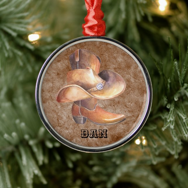 Christmas Ornament Cowboy's Boot & Hat w/Paint (Tree)
