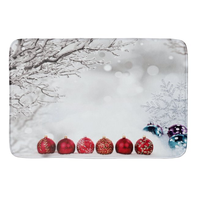 Christmas Ornament Decoration Bath Mat (Front)
