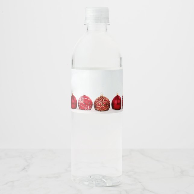 Christmas Ornament Decoration Water Bottle Label (Front)