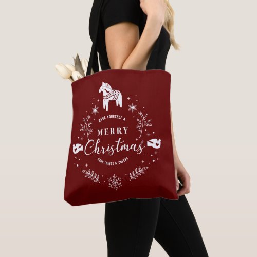 Christmas ornament design tote bag