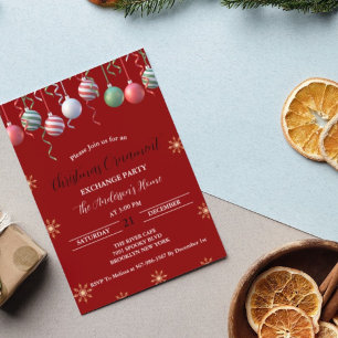 Christmas Ornament Exchange Holiday party Invitation
