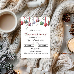 Christmas Ornament Exchange Holiday party Invitation