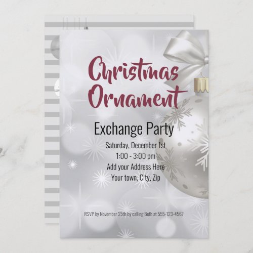 Christmas Ornament Exchange Ideas Invitation