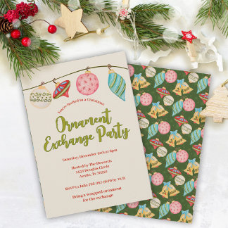 Christmas Ornament Exchange Party Holiday Fun Invitation