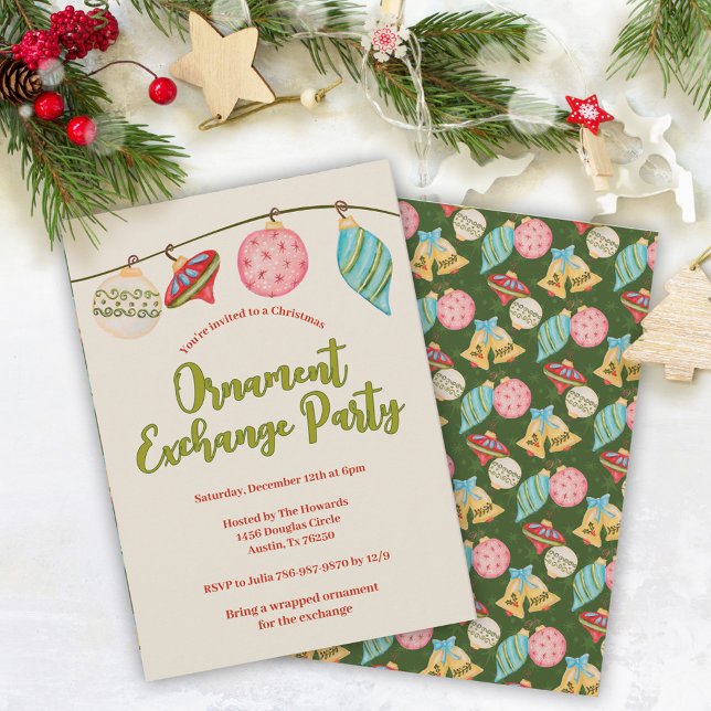 Christmas Ornament Exchange Party Holiday Fun  Invitation (Creator Uploaded)
