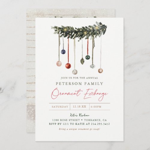 Christmas Ornament Exchange Party Invitation