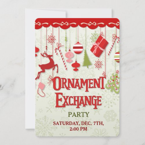 Christmas Ornament Exchange Party Invitation