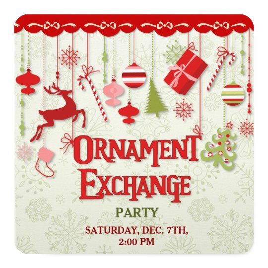Christmas Ornament Exchange Party Invitation
