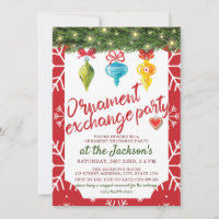 Christmas Ornament Exchange Party Invitation