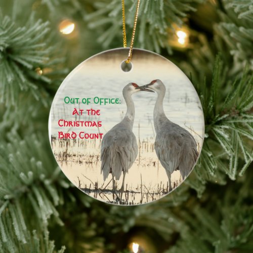 Christmas ornament featuring Sandhill Cranes