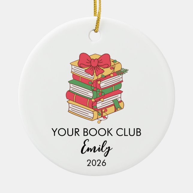 Christmas Ornament For Reader Librarian Teacher (Front)