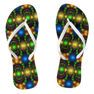 Christmas Ornament Fractal Design Flip Flops