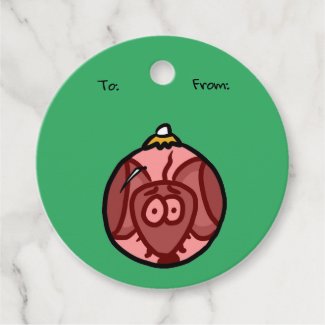 Christmas Ornament Gift Tag (with Miki the Mouse)