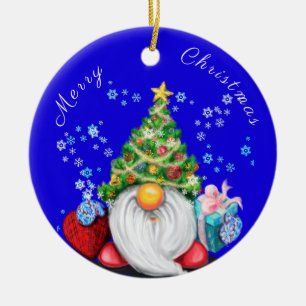 Christmas Ornament Gnome with Gift