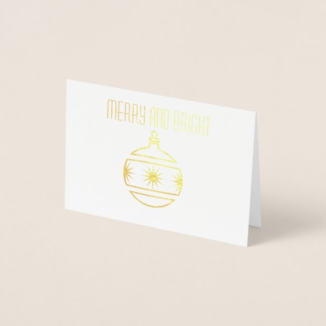 Christmas Ornament Gold Foil Holiday Card (Front)