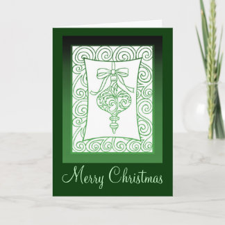 Christmas Ornament Green Holiday Card by Janz