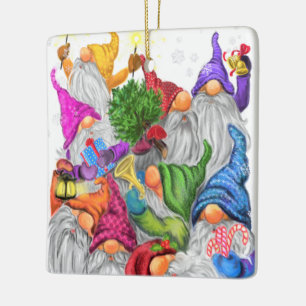 Christmas Ornament Happy Gnomes Party - Fun