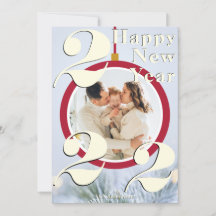 Christmas Ornament Happy New Year 2022 Photo Card
