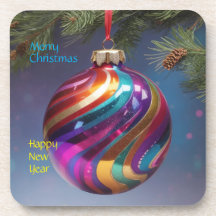 Christmas Ornament hard plastic coasters