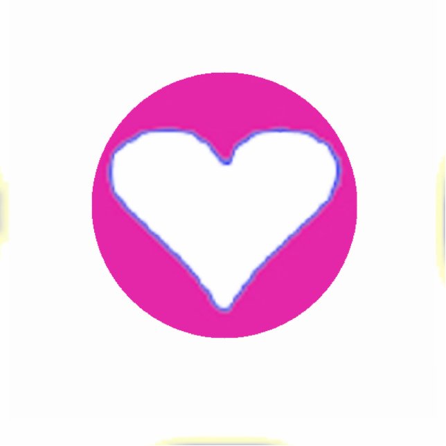 Christmas Ornament Heart Pink Disk (Front)