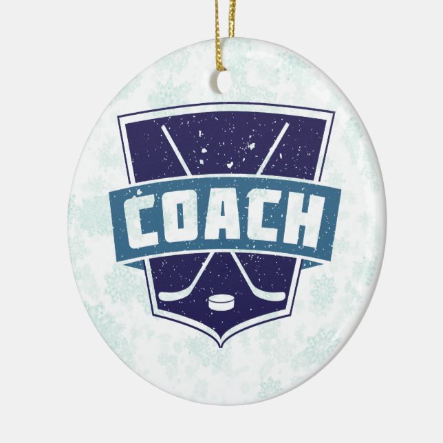 Christmas Ornament, Hockey Coach Ceramic Ornament (Left)