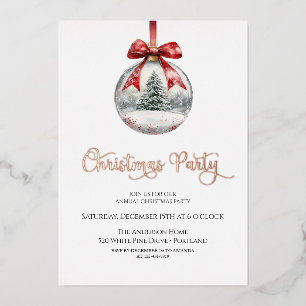  Christmas ornament Holiday Party Foil Invitation