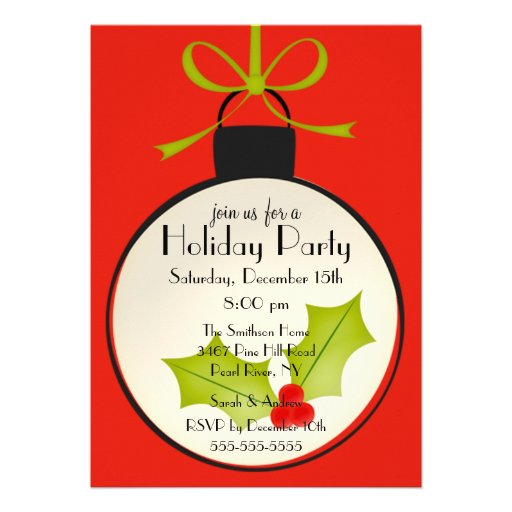 Christmas Ornament Party Invitations 3