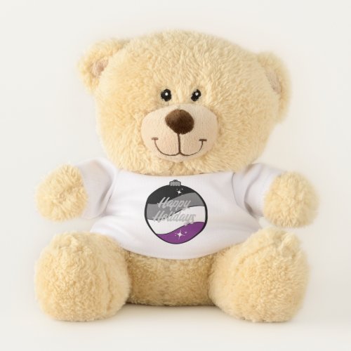 Christmas Ornament in Asexual Pride Flag Colors Teddy Bear