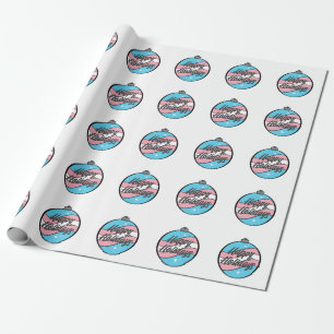 Christmas Ornament in Transgender Pride Flag Color Wrapping Paper