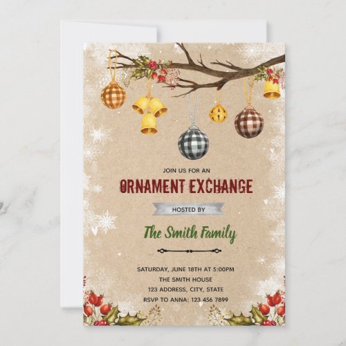 Christmas ornament invitation