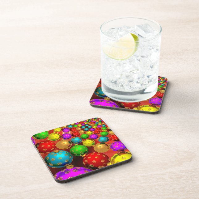 Christmas Ornament Jamboree Beverage Coaster (Right Side)