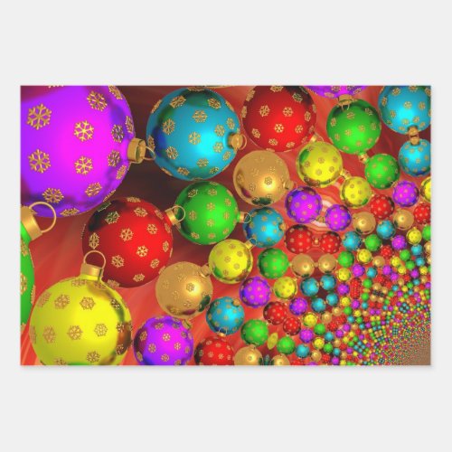 Christmas Ornament Jamboree Wrapping Paper Sheets