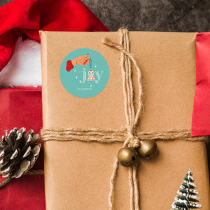 Christmas Ornament Joy Holiday Classic Round Sticker