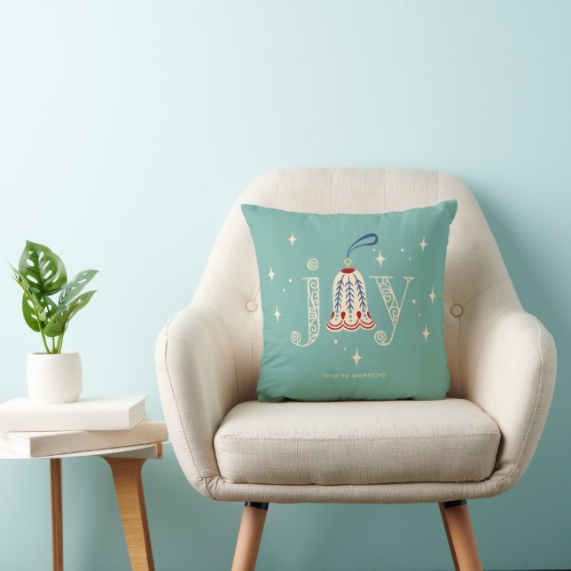 Christmas Ornament Joy Holiday Throw Pillow (Chair)