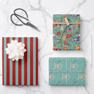 Christmas Ornament Joy Holiday Wrapping Paper Sheets
