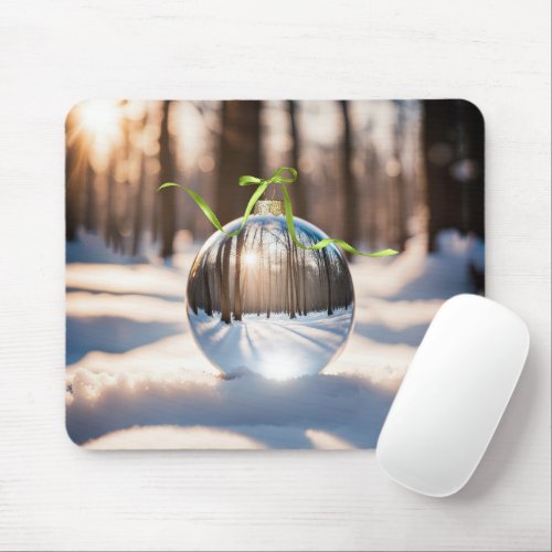 Christmas Ornament Lens Ball Mouse Pad