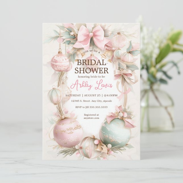 Christmas ornament luxury ornament invitation (Standing Front)