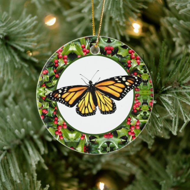 Christmas Ornament Monarchs & Holly (Tree)
