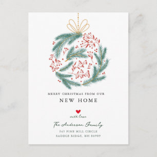Christmas Ornament Moving   Announcement Postcard