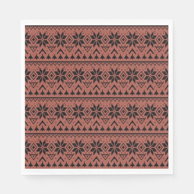 Christmas ornament nordic winter scandinavian norw napkins (Front)
