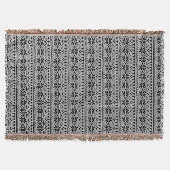 Christmas ornament nordic winter scandinavian norw throw blanket (Front)