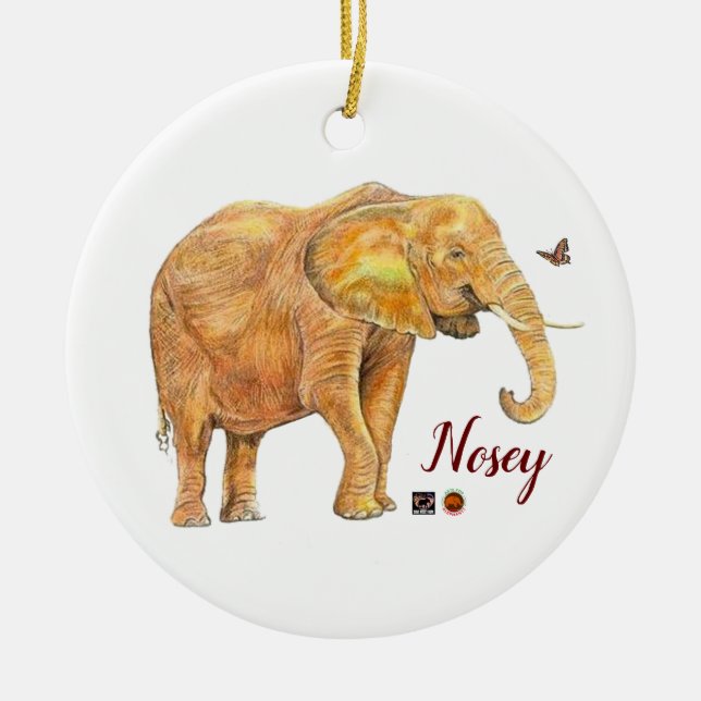 Christmas ornament, Nosey, one sided Ceramic Ornament (Front)