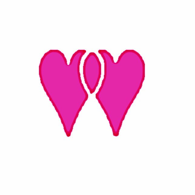 Christmas Ornament Open 2 Hearts Together Pink (Front)