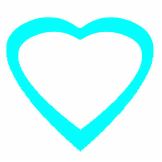 Christmas Ornament Open Heart Cyan